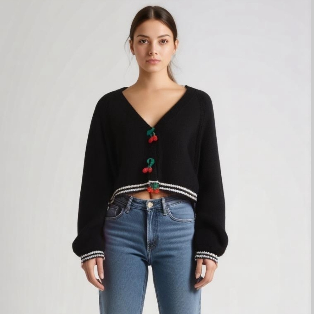 Jessica Simpson 🍒 Cherry Knit Cardigan | Size: M